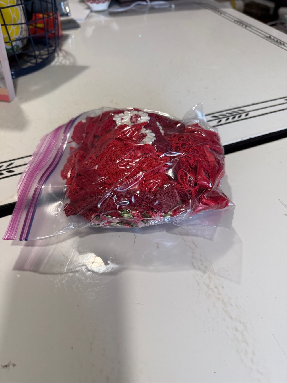 Lot of 18 Yards of Ribbon and Trims in shades of Red
